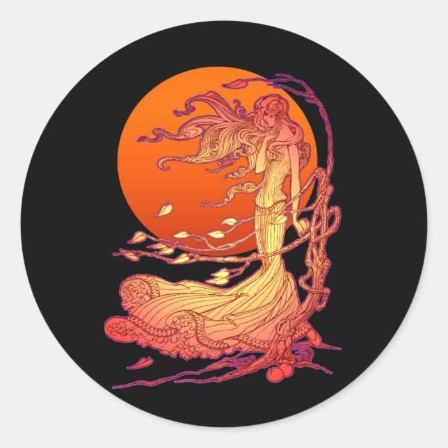 Sticker Rond Vent d'Halloween (Devant)