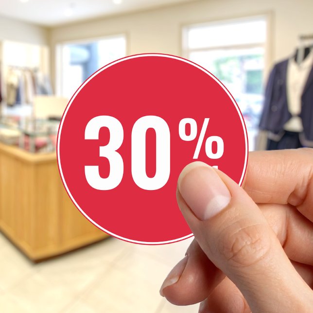 Sticker Rond Vente à 30 Pour Cent de Réduction (Créateur téléchargé)