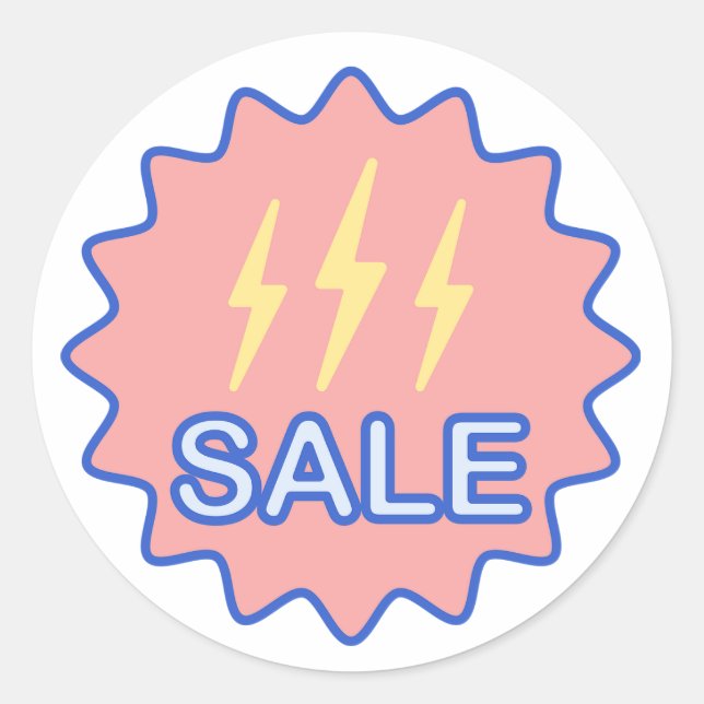 Sticker Rond Vente avec un panneau électrique (Devant)