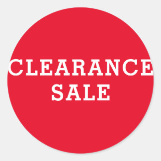 Sticker Rond Vente de compensation ronde rouge et blanc