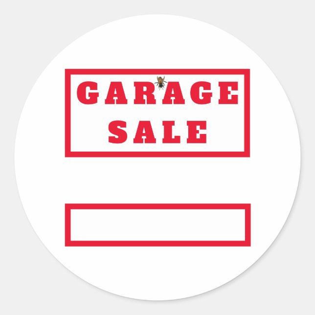 Sticker Rond Vente de garage amusante (Devant)