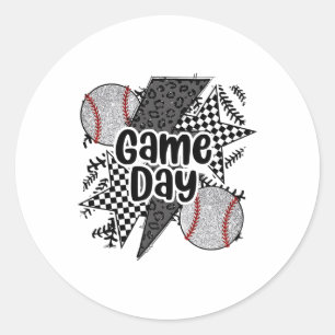 Sticker Rond Vente Rétro Jeu Jour À Carreaux Léopard Vente Mama