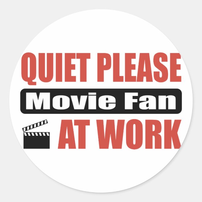 Sticker Rond Ventilateur De Film Au Travail S'Il Vous Plaît (Devant)