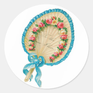 Sticker Rond Ventilateur de fleurs Antique Valentine