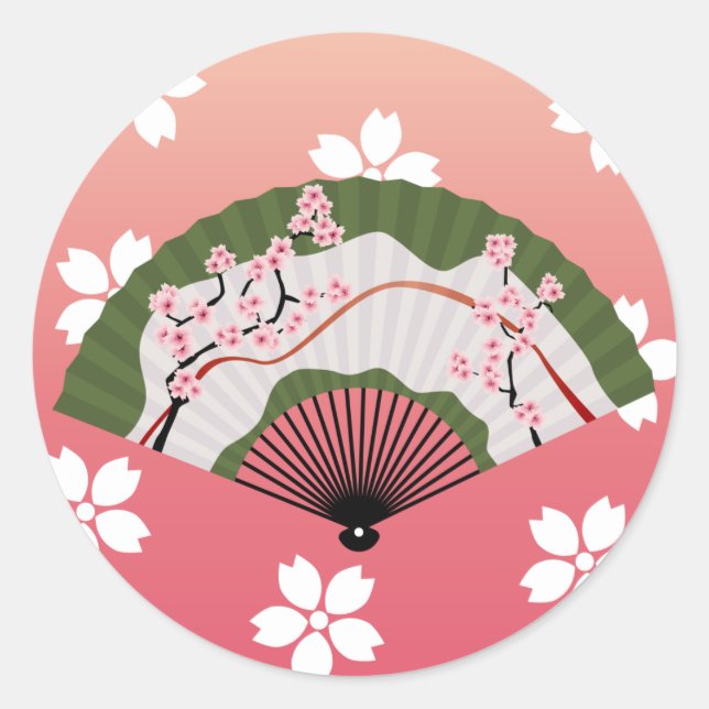 Sticker Rond Ventilateur japonais 2 (Devant)