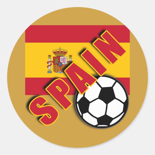 Sticker Rond Ventilateur mondial de football ESPAGNE (Devant)