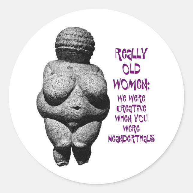 Sticker Rond Vénus de Willendorf (Devant)