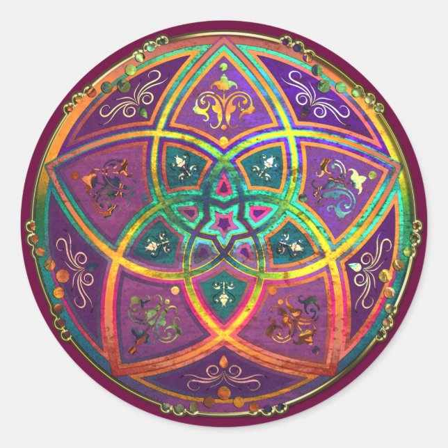Sticker Rond Vénus Fleur d'amour fineART Oriental Antique Or (Devant)