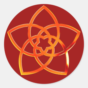 Sticker Rond Venusblume / Venus Flower RED rouge foncé