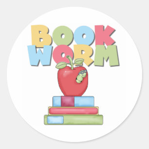 Sticker Rond Ver de livre