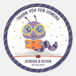 Sticker Rond ver de livre pourpre