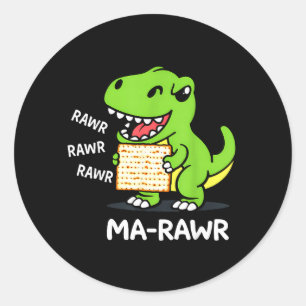 Sticker Rond ver Maror Ma-Roar Dinosaure Drôle Pesach