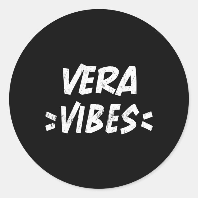 Sticker Rond Vera S Squad Famille Réunion Prénom Nom Thé (Devant)