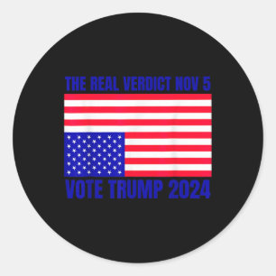 Sticker Rond Verdict réel 5 novembre Trump 2024 À l'envers Drap