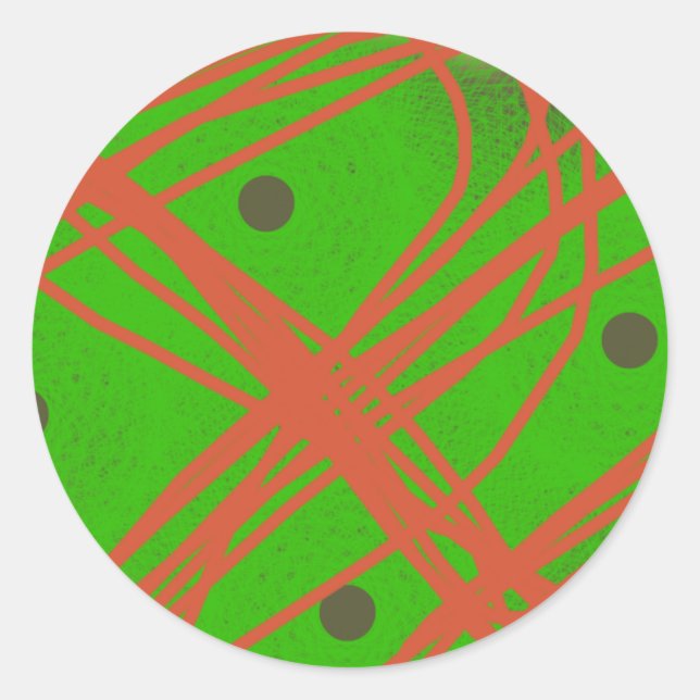 Sticker Rond verdure art abstrait (Devant)