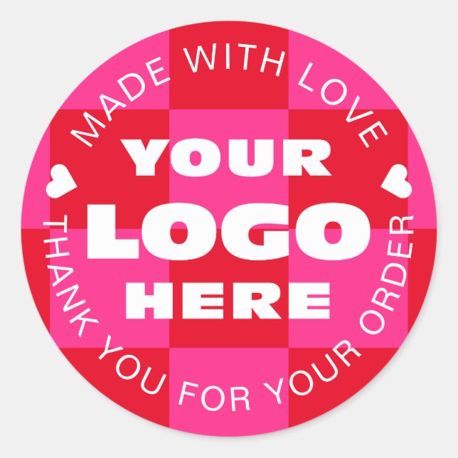 Sticker Rond Vérificateur de Merci de marque du logo d'entrepri (Devant)