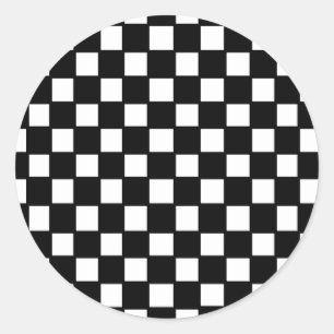 Sticker Rond vérificateur noir et blanc