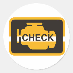 Sticker Rond Vérifier les indicateurs de lumière du moteur
