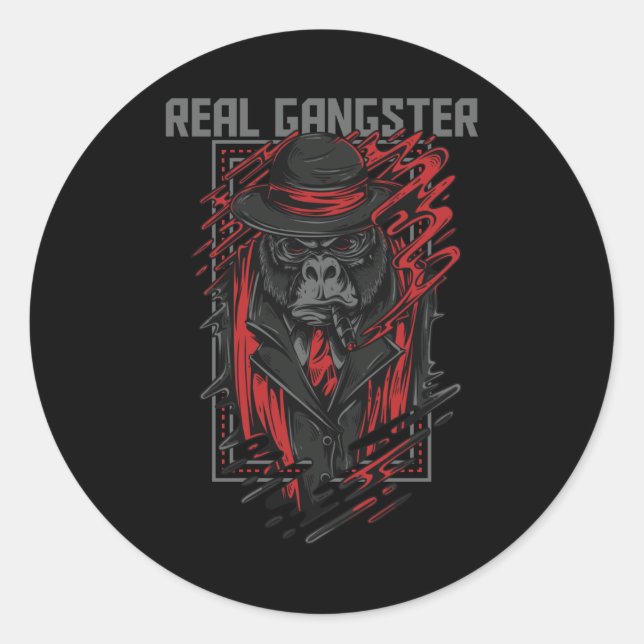 Sticker Rond Véritable Gangster (Devant)