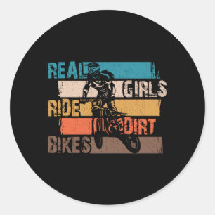 Sticker Rond Véritables Filles Ride Dirt Vélos Motocross Amat