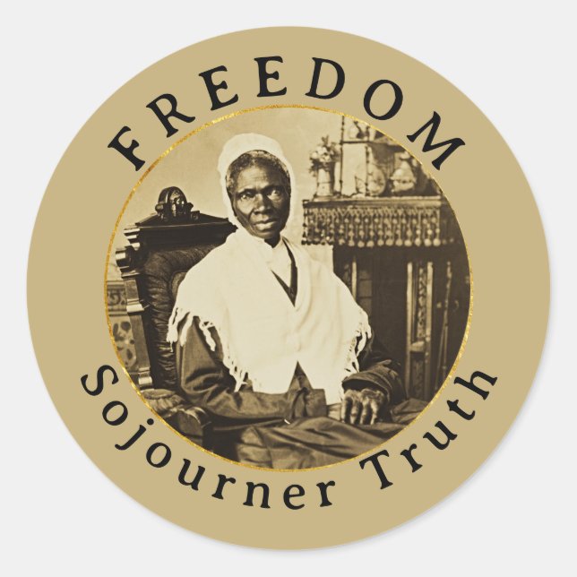 Sticker Rond Vérité Sojourner Liberté féministe abolitionniste (Devant)