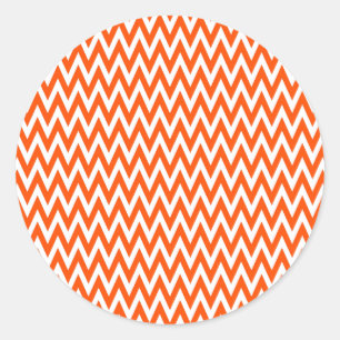 Sticker Rond Vermillion Elegant Chevron Design