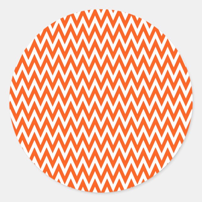 Sticker Rond Vermillion Elegant Chevron Design (Devant)