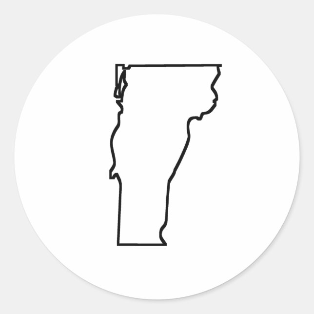 Sticker Rond Vermont Outline (Devant)