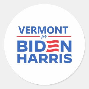 Sticker Rond Vermont pour Biden Harris