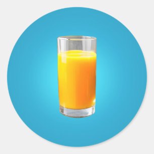 Sticker Rond Verre de jus d'orange
