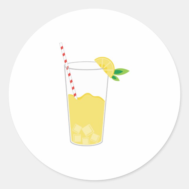 Sticker Rond Verre de limonade (Devant)