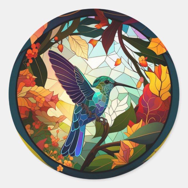 Sticker Rond Verre de protection d'oiseaux (Devant)