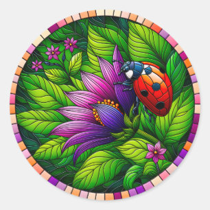 Sticker Rond Verre tendu de Ladybug