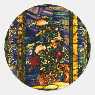 Sticker Rond Verre vintage Floral