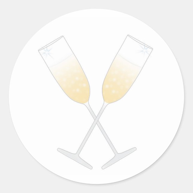 Sticker Rond Verres Champagne (Devant)