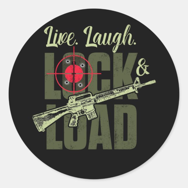 Sticker Rond Verrouillage Et Chargement En Direct De Rire (Devant)