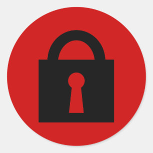 Sticker Rond Verrouiller. Icône Secret ou Confidentiel supéri