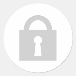 Sticker Rond Verrouiller. Icône Top Secret ou Confidential.
