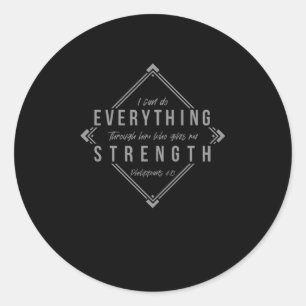Sticker Rond Verset minimaliste chrétien Philippiens 4:13