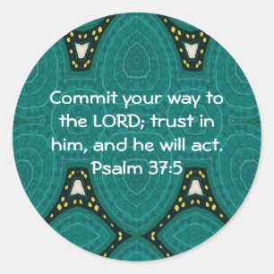 Sticker Rond Versets bibliques Écritures motivationnelles Psaum