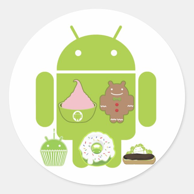 Sticker Rond Versions Android (Devant)