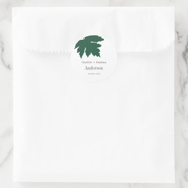Sticker Rond Vert automne Maple Leaf mariage Faveurs (Sac)