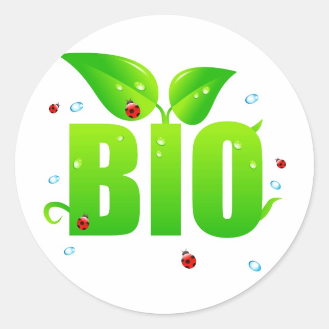 Sticker Rond Vert biologique biologique biologique naturel (Devant)