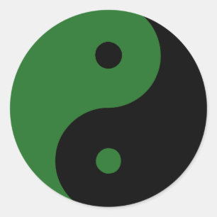 Sticker Rond Vert de Taijitu de Chinois de signe de Taoism de
