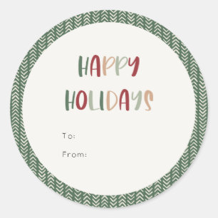 Sticker Rond Vert Décontracté coloré Joyeux cadeau de vacances
