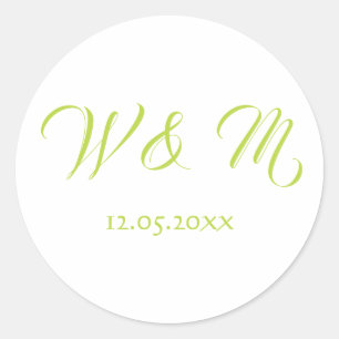 Sticker Rond Vert et blanc de chaux classique