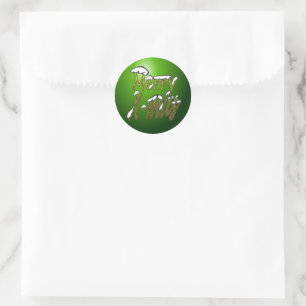 Sticker rond vert Joyeux X-mas