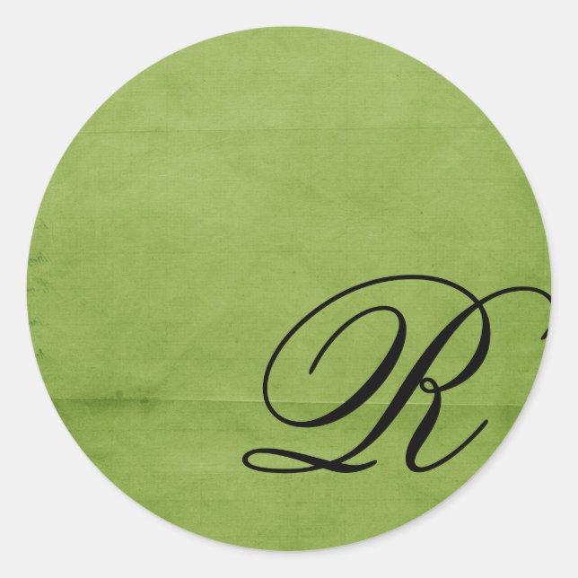 Sticker Rond vert monogramme (Devant)