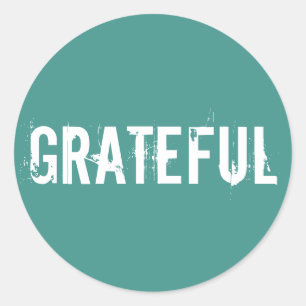 Sticker Rond Vert océan avec texte blanc reconnaissant