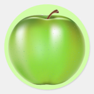 STICKER ROND VERT POMME